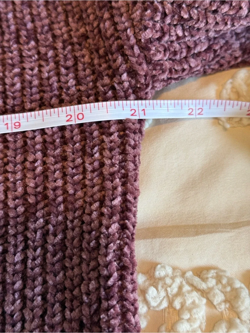 Matty M Chenille Crewneck Sweater Mauve Cozy Knit Size Small